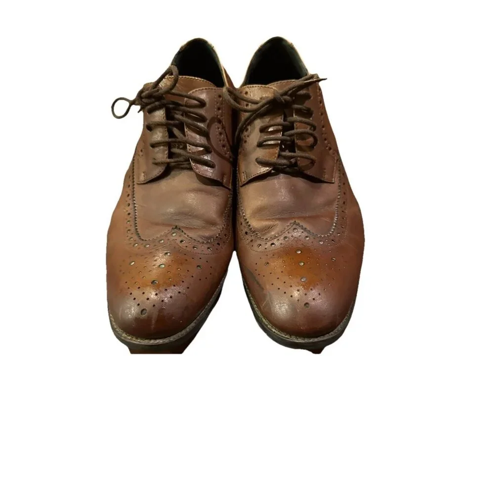 Stacy Adams Mens 8.5 Retro Garrison Wingtip Leather Oxfords Lace Up Dress Shoes